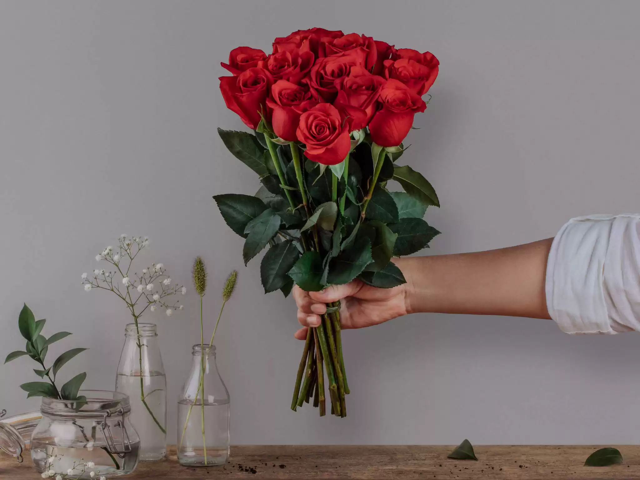 Buque De 14 Rosas Vermelhas