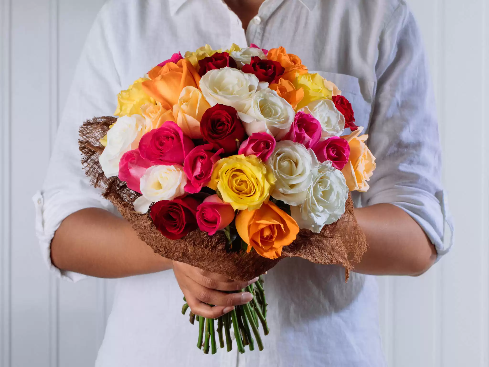 Buque De 30 Rosas Coloridas