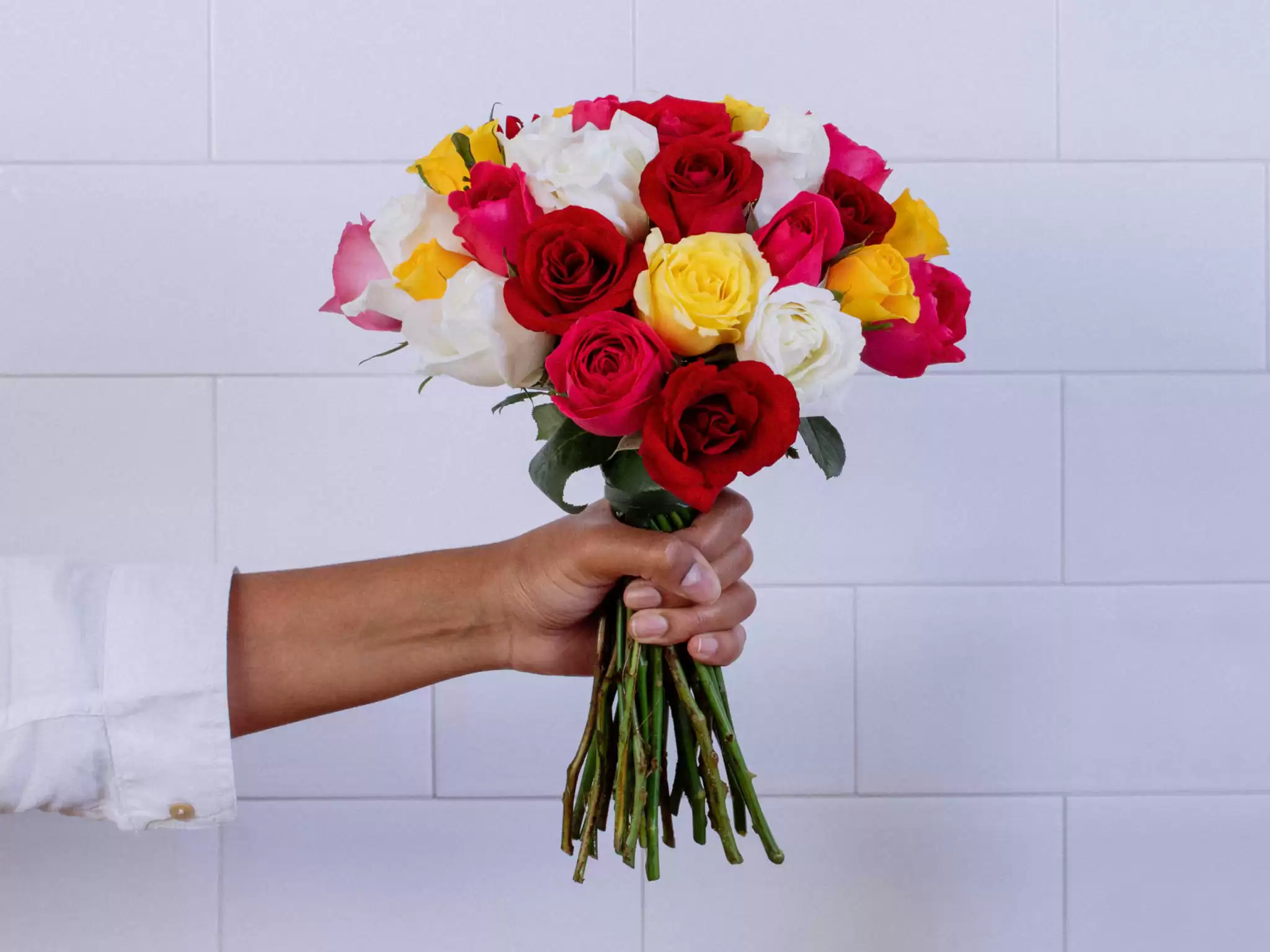 Buque De 36 Rosas Coloridas