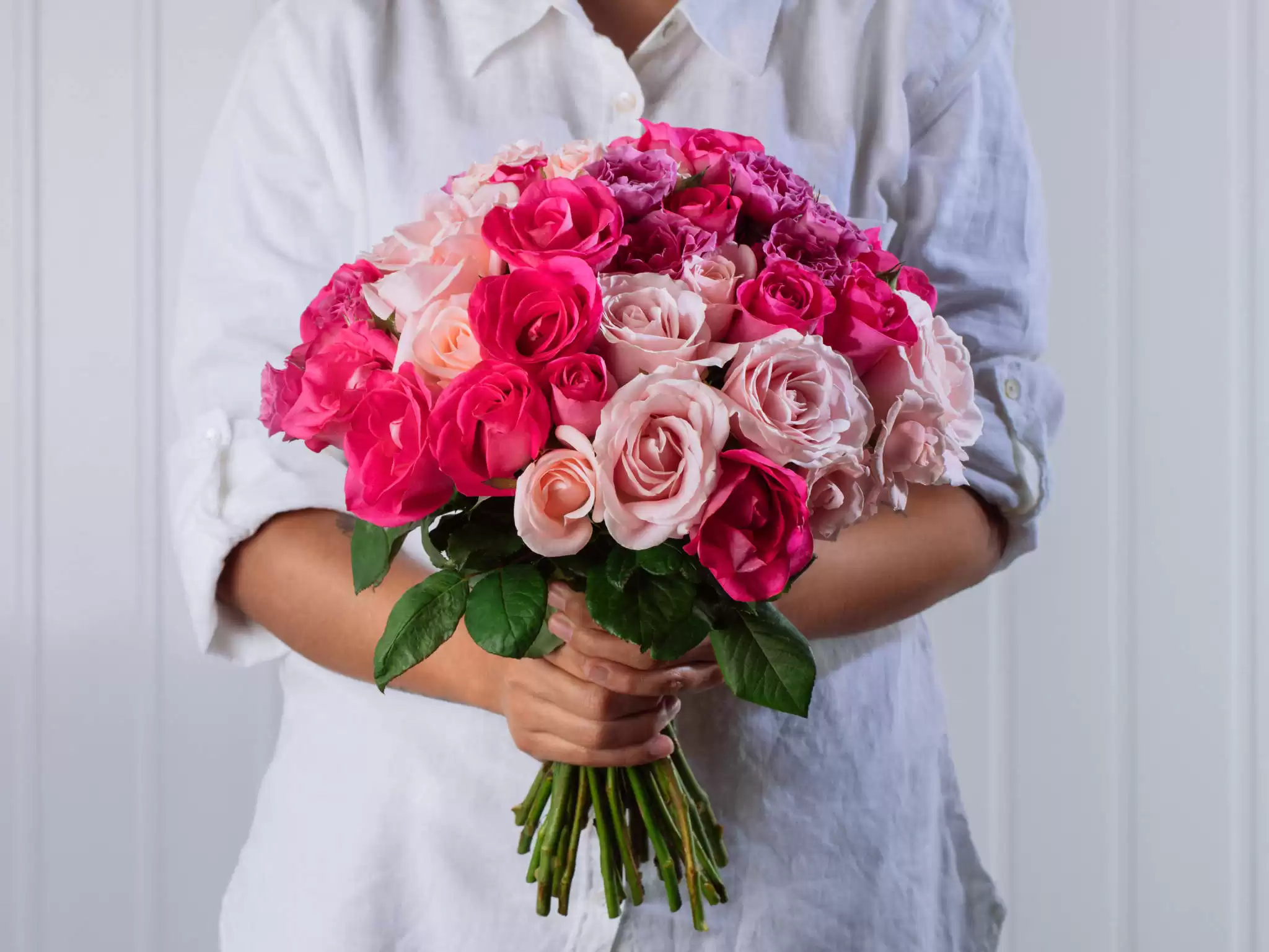Buque De Rosas Rosadas Pink